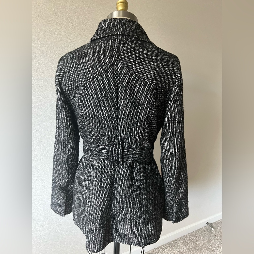 Kensie Black and White Tweed Trench Coat 🧥 - Picture 10 of 15